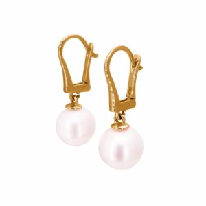 leverback pearl earrings